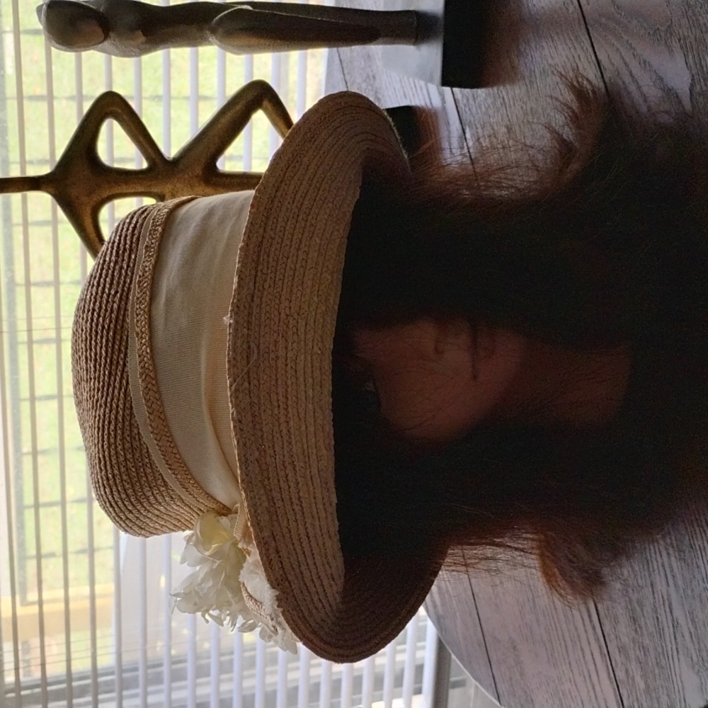🚨B2G1 New Vintage JEAN ARLETT Tan Cream Woven Hat
